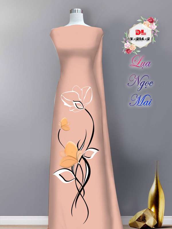 Vải Áo Dài Hoa In 3D AD DLV214 54